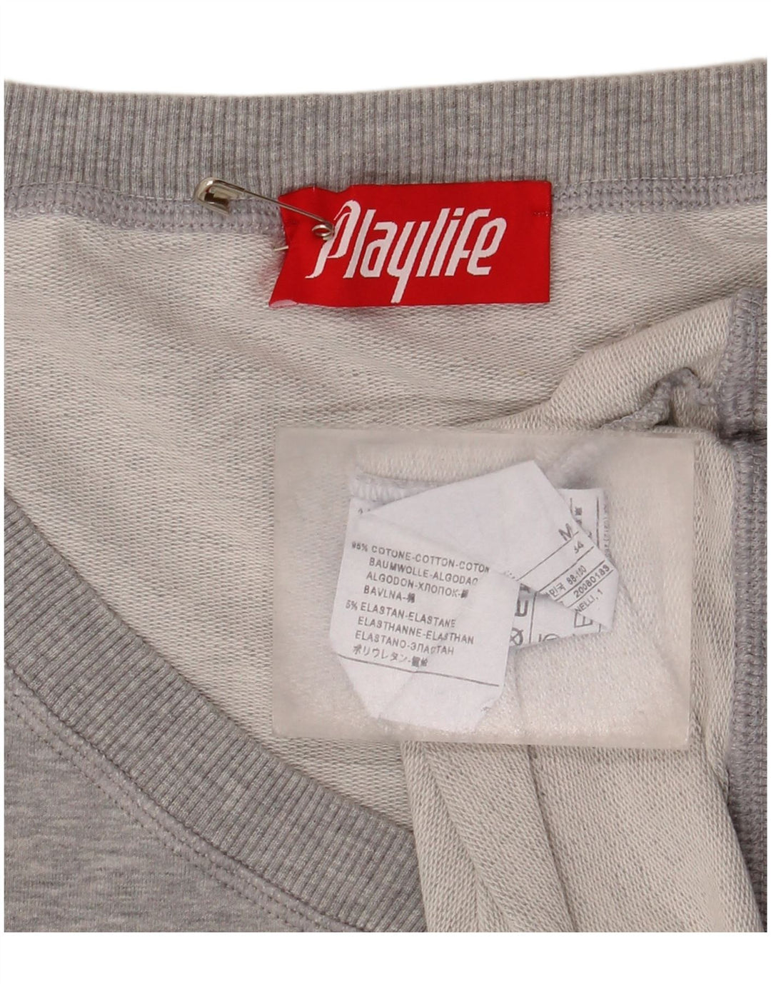 Felpa da donna Playlife Maglione UK 14 Cotone grigio medio