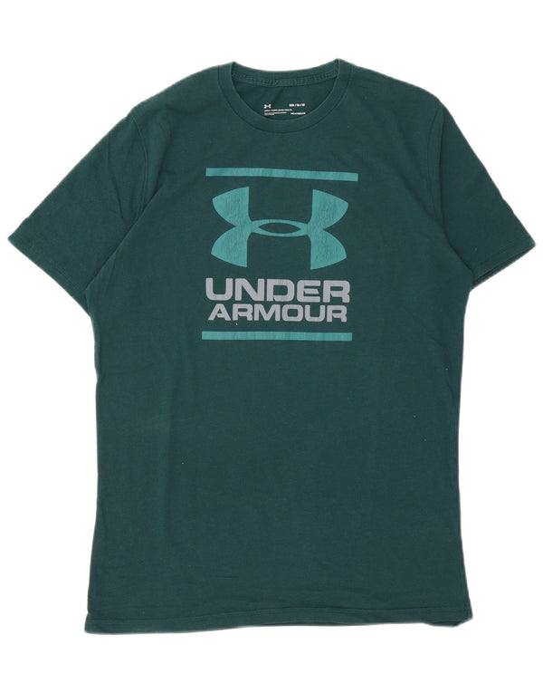 T-shirt grafica da uomo Under Armour Top in cotone verde medio
