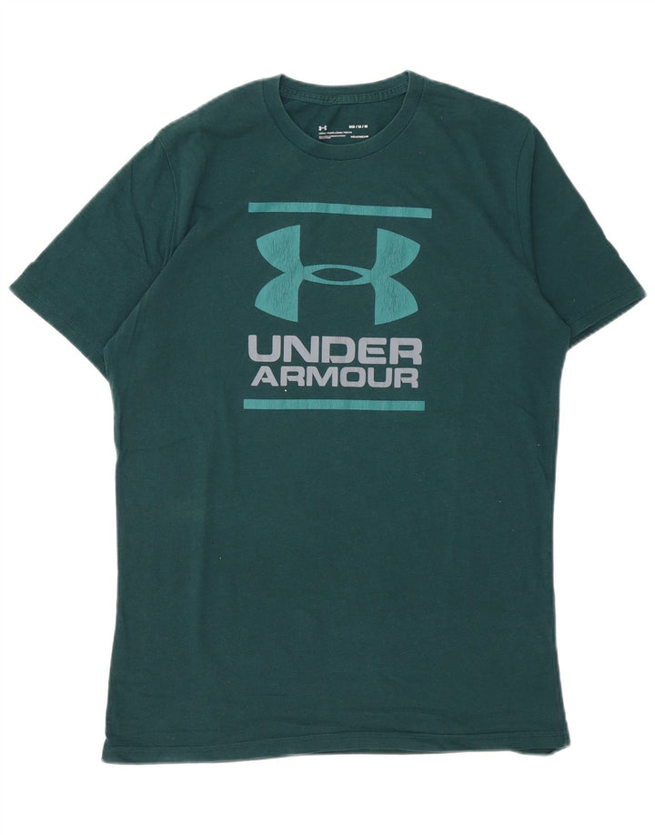 T-shirt grafica da uomo Under Armour Top in cotone verde medio