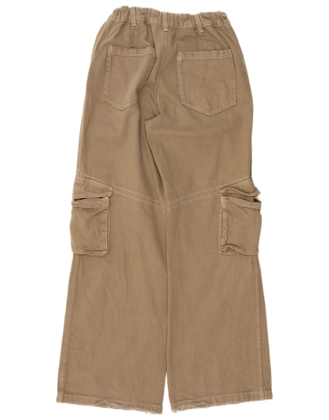 Pantaloni cargo ZARA da donna a gamba larga piccoli W26 L31 Beige