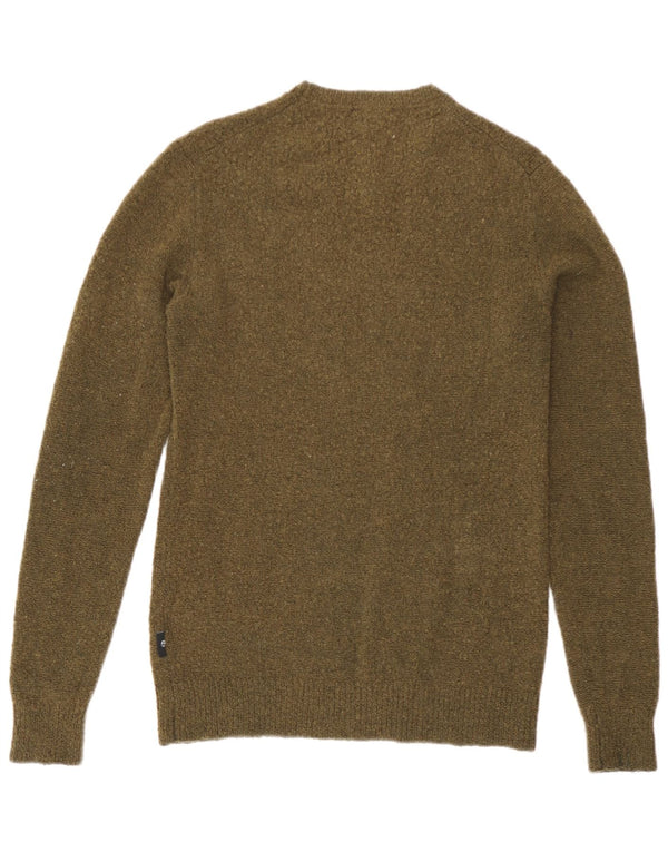 Maglione maglione girocollo con grafica da uomo Ted Baker taglia 2 piccolo in lana kaki