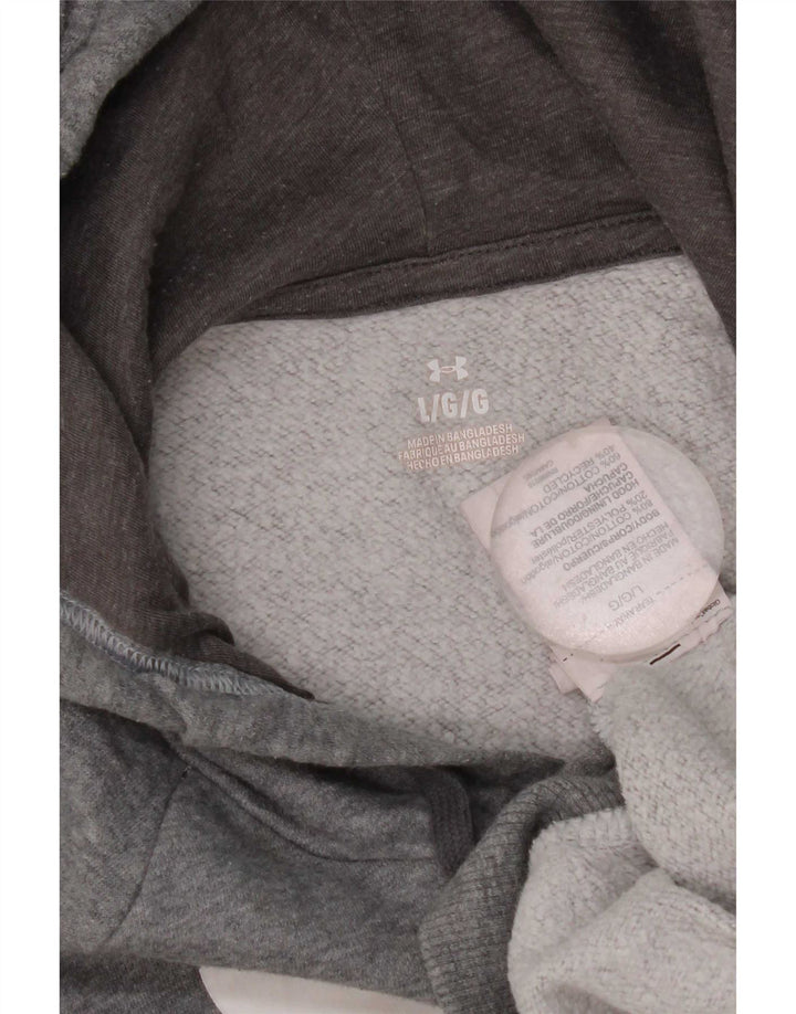 Felpa con cappuccio grafica da uomo Under Armour grande in cotone grigio