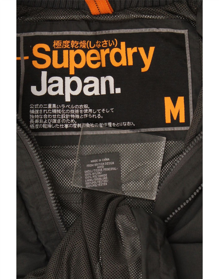 Giacca antipioggia da donna Superdry UK 12 nylon grigio medio