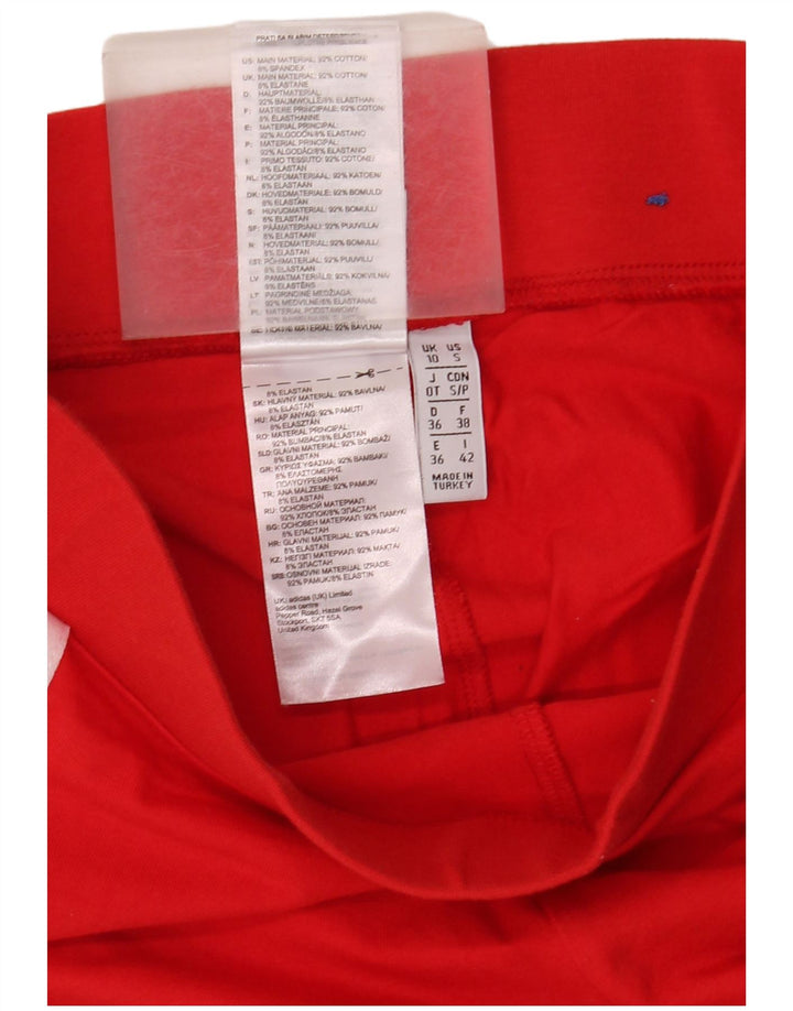 Leggings Adidas da donna UK 10 piccolo cotone rosso
