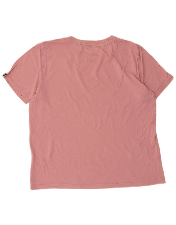 T-shirt grafica da donna Superdry Top UK 12 cotone rosa medio