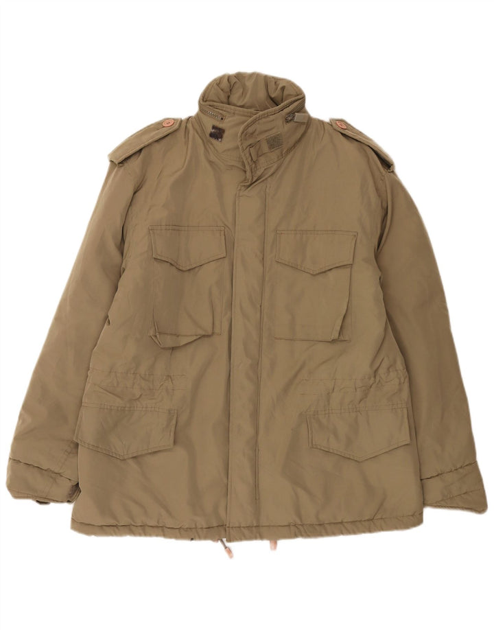 Alberto Aspesi Giacca imbottita militare da uomo UK 36 Small Marrone Poliestere
