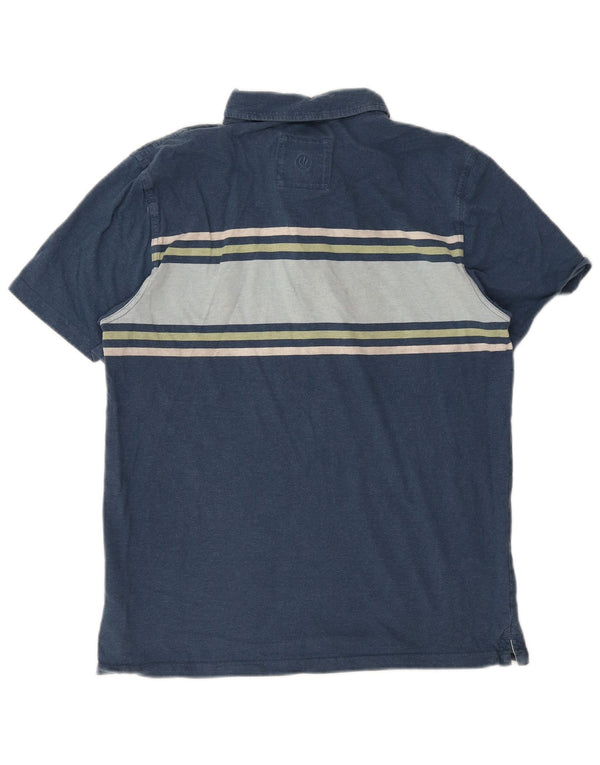 Polo da uomo Fat Face Large in cotone color block blu