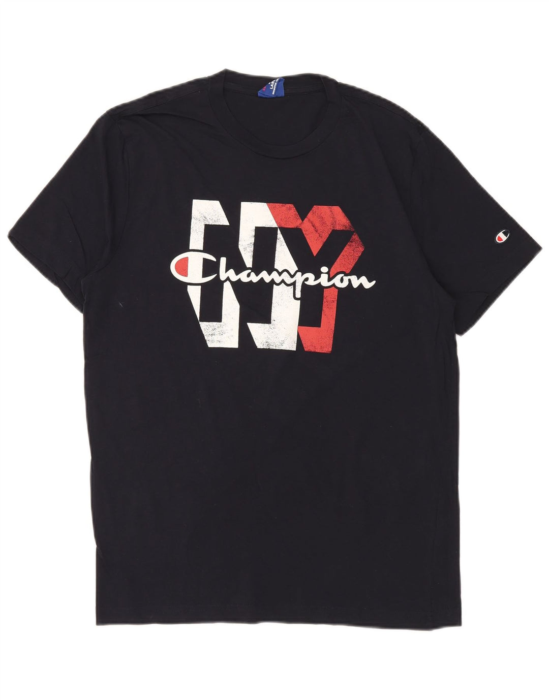 T-shirt grafica da uomo CHAMPION Top grande blu navy
