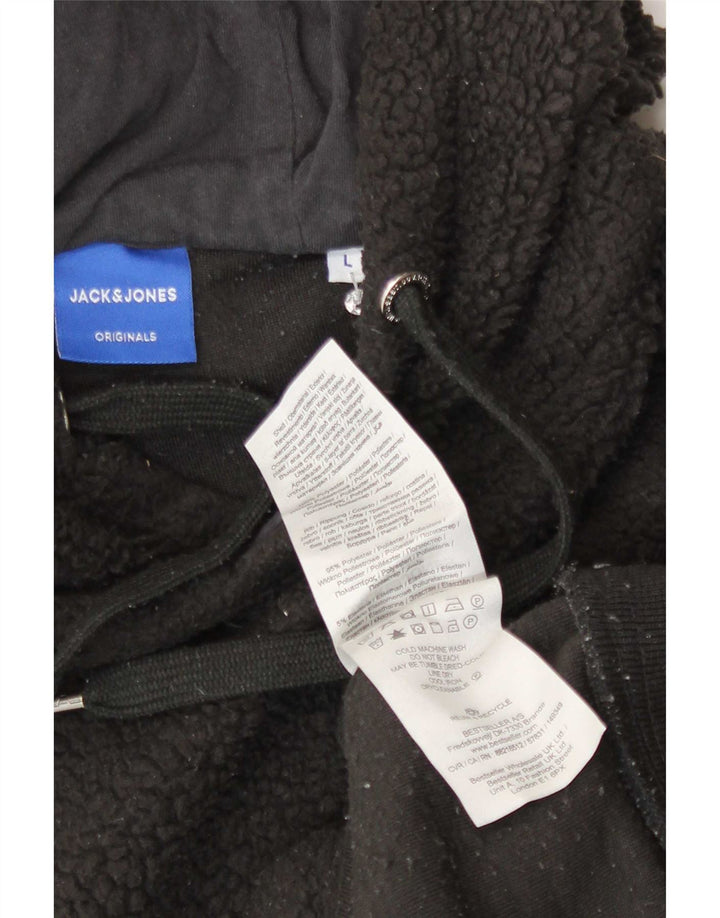 Jack & Jones Maglione in pile con cappuccio da uomo grande poliestere nero