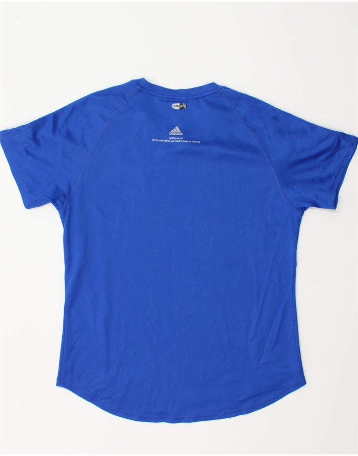 ADIDAS Womens Climalite T-Shirt Top UK 14 Medium Blue Polyester Vintage Adidas and Second-Hand Adidas from Messina Hembry 