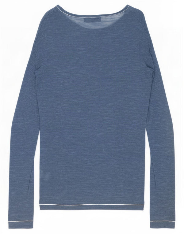 Top Zara da uomo a maniche lunghe grande in cotone blu navy
