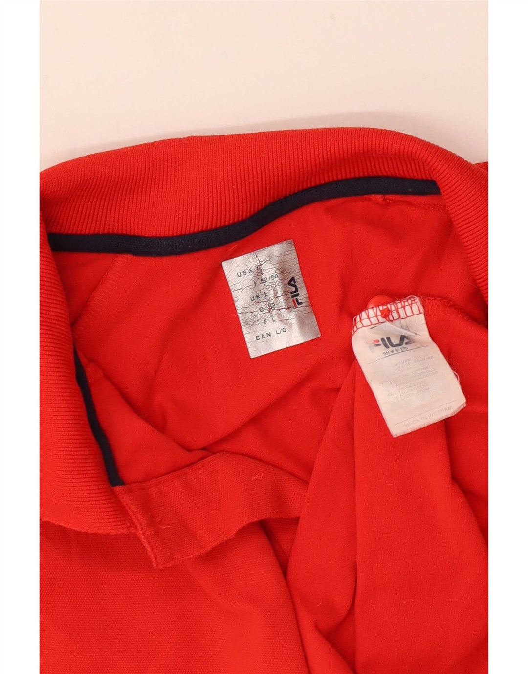 Polo da uomo Fila Large rossa color block in poliammide