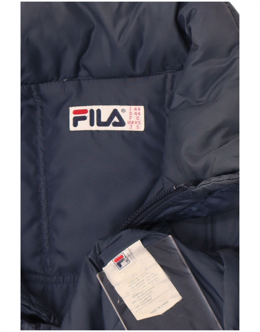 Giacca imbottita con cappuccio Fila Uomo IT 44 XS Blu Navy Nylon