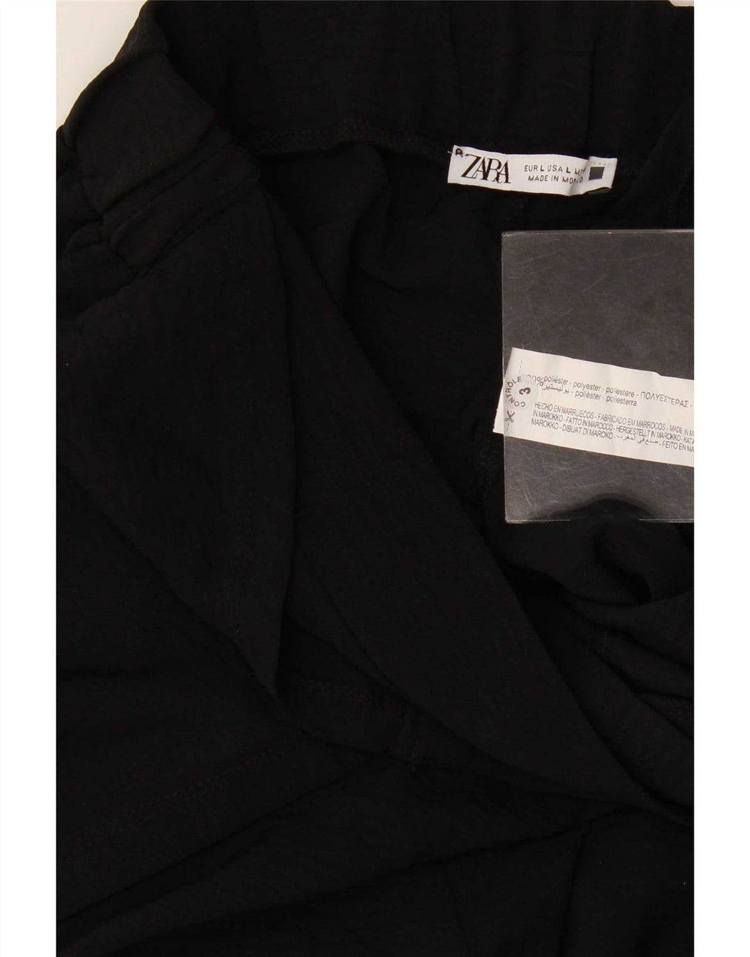 Pantaloni casual a gamba larga da donna Zara Large W30 L30 poliestere nero
