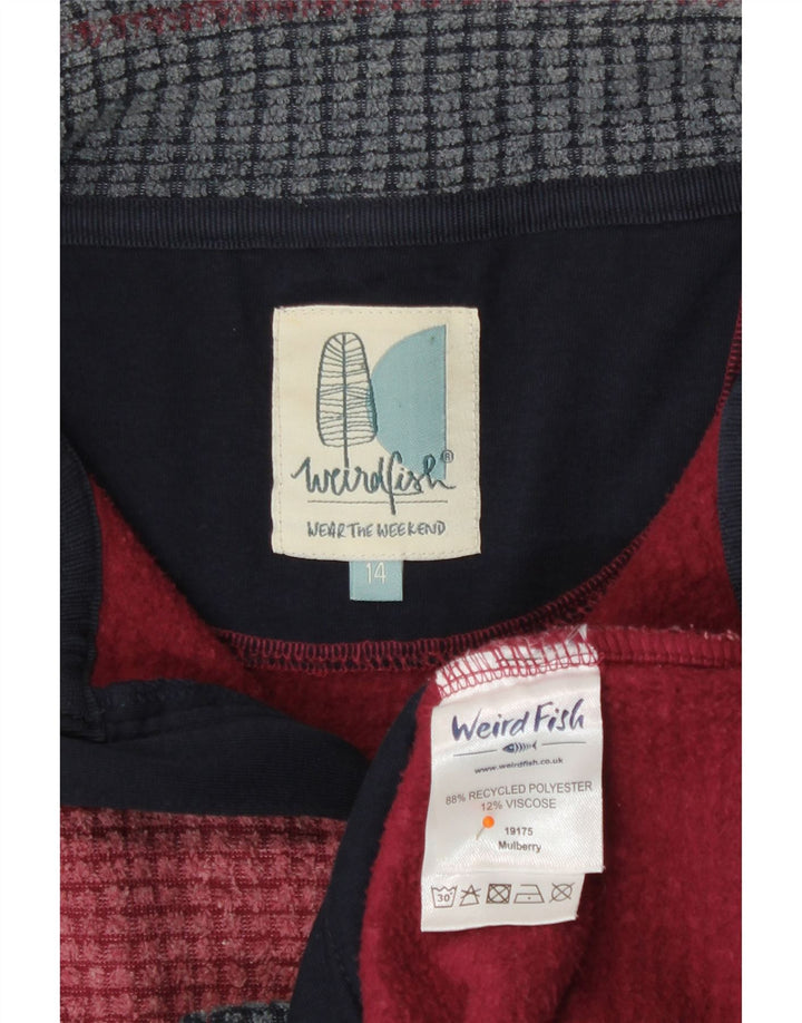 Giacca in pile da donna Weird Fish UK 14 Large Bordeaux Poliestere