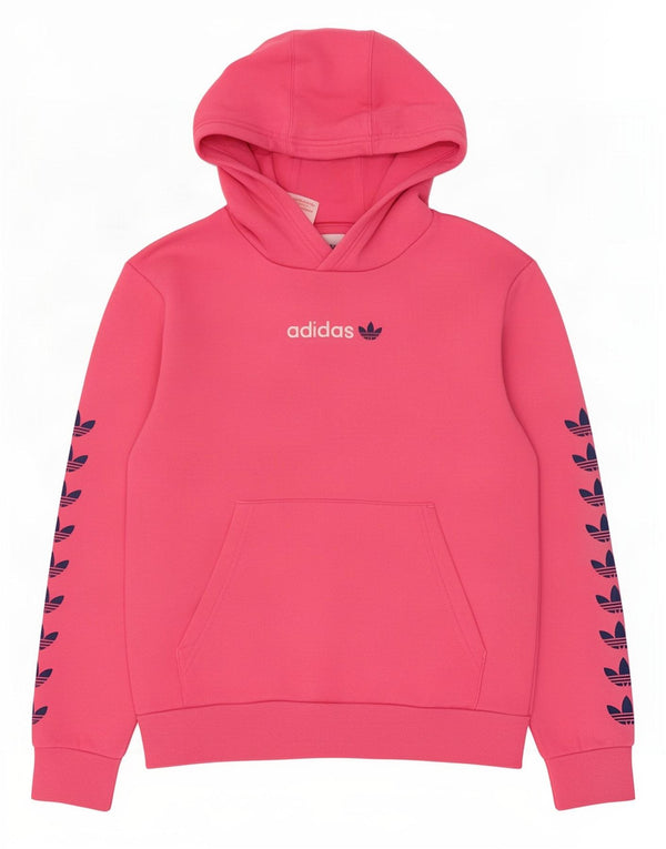 Felpa con cappuccio grafica per ragazze Adidas 12-13 anni in cotone rosa