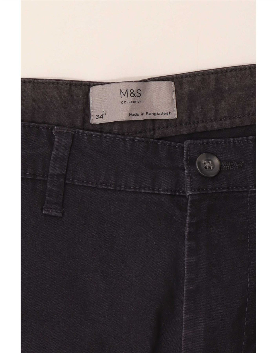 Pantaloncini chino da uomo Marks & Spencer W34 grandi in cotone blu navy