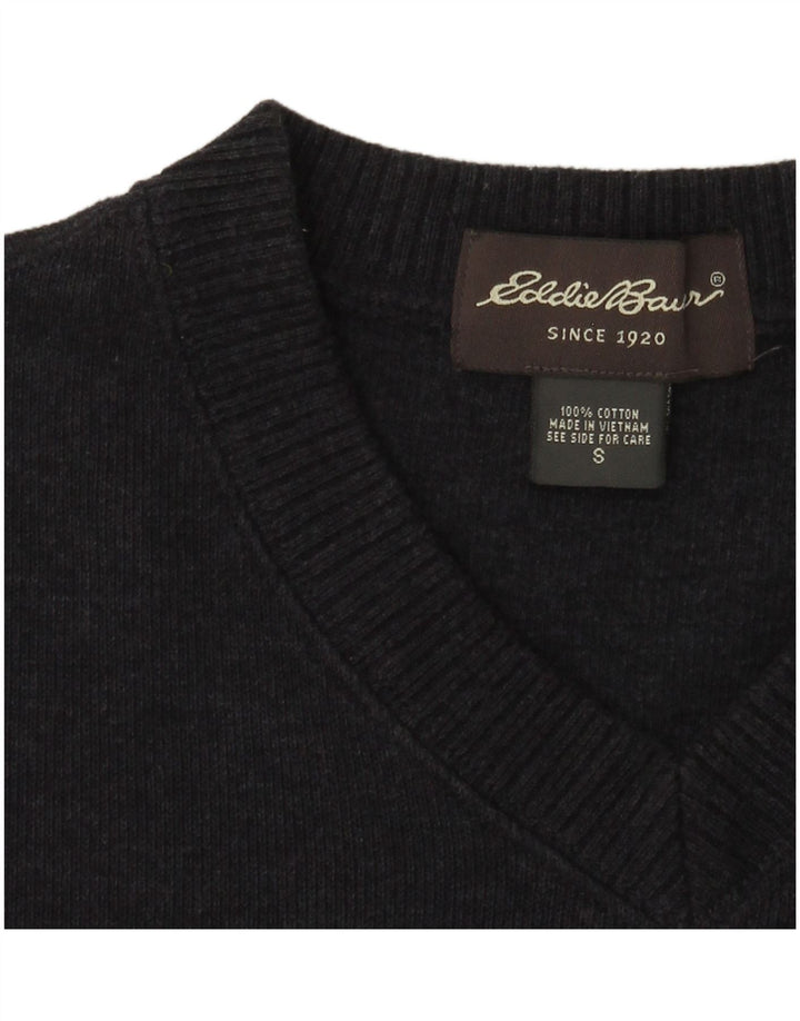 Maglione da uomo con scollo a V Eddie Bauer piccolo in cotone blu navy