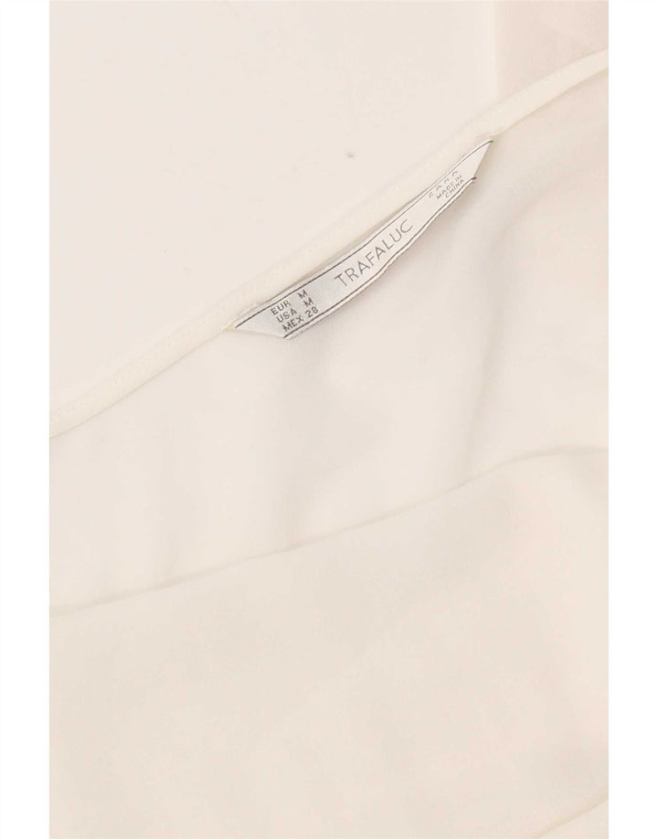 Top Zara a maniche lunghe da donna, taglia UK 14, bianco medio