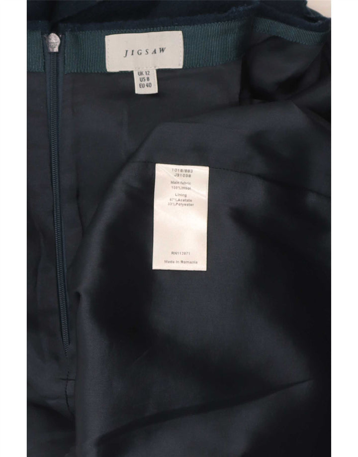 Gonna a tubino da donna Jigsaw UK 12 media W32 lana blu navy