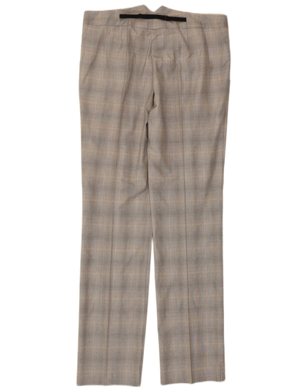 Pantaloni da abito slim da donna Sisley IT 42 Medium W30 L33 Poliestere a quadri grigi