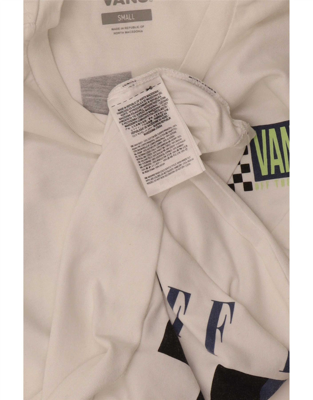 T-shirt grafica da uomo Vans Top piccola in cotone bianco