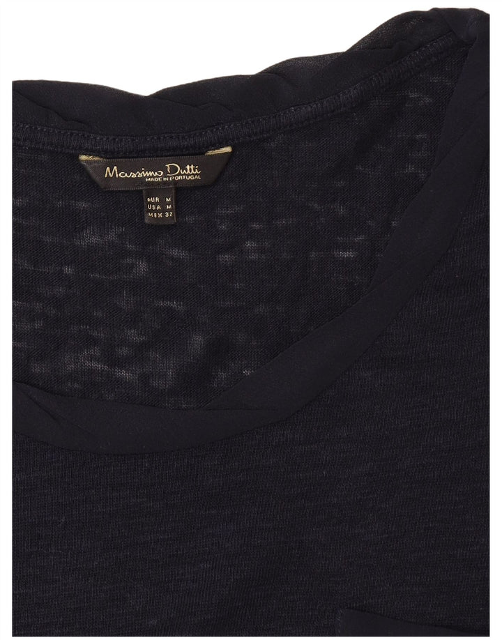 T-shirt da donna Massimo Dutti Top UK 12 medio blu navy
