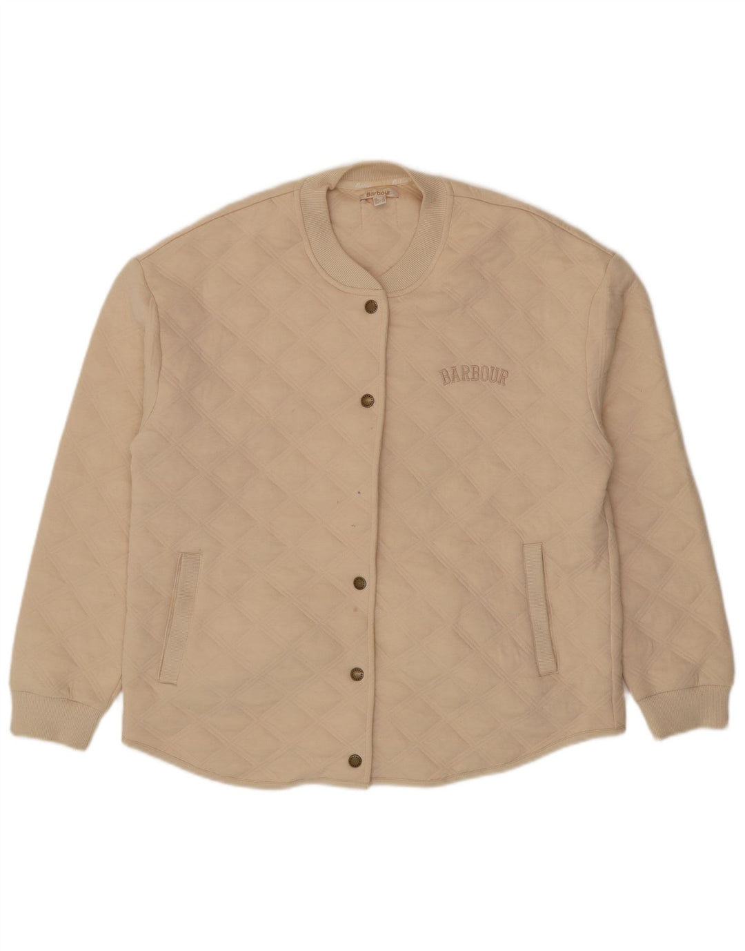 Giacca trapuntata oversize da donna Barbour UK 10 piccola in cotone beige