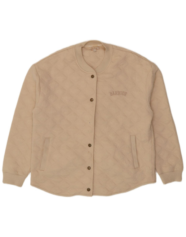 Giacca trapuntata oversize da donna Barbour UK 10 piccola in cotone beige