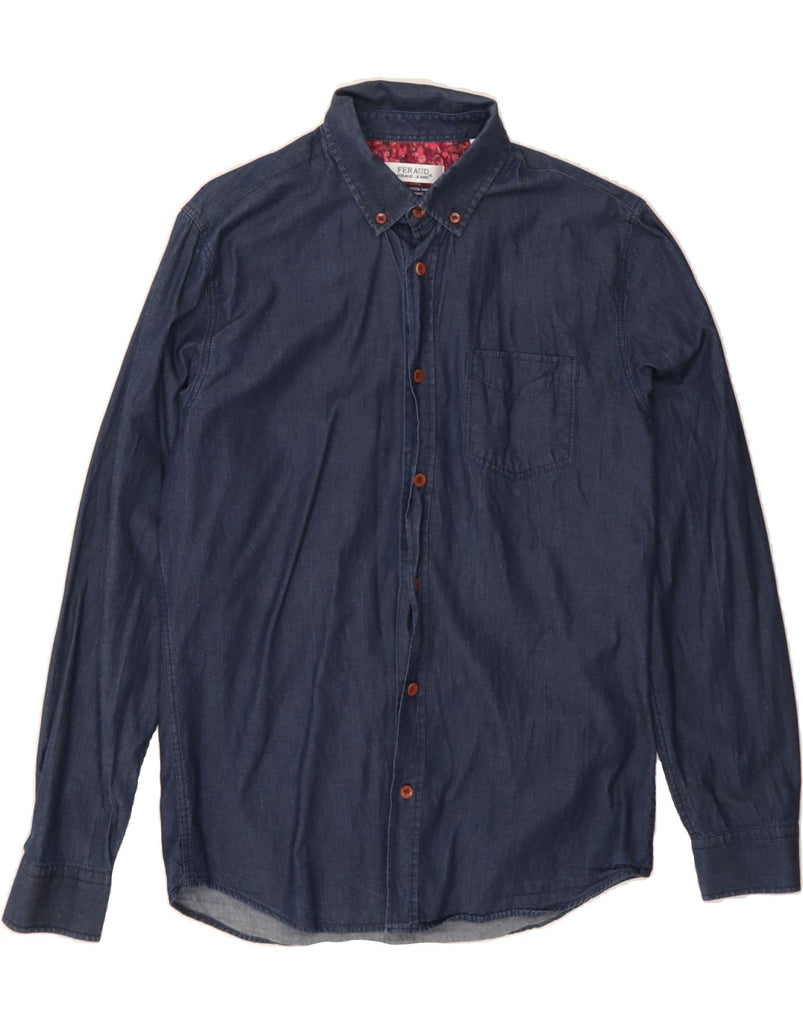 FERAUD Mens Denim Shirt Medium Navy Blue Cotton Vintage Feraud and Second-Hand Feraud from Messina Hembry 