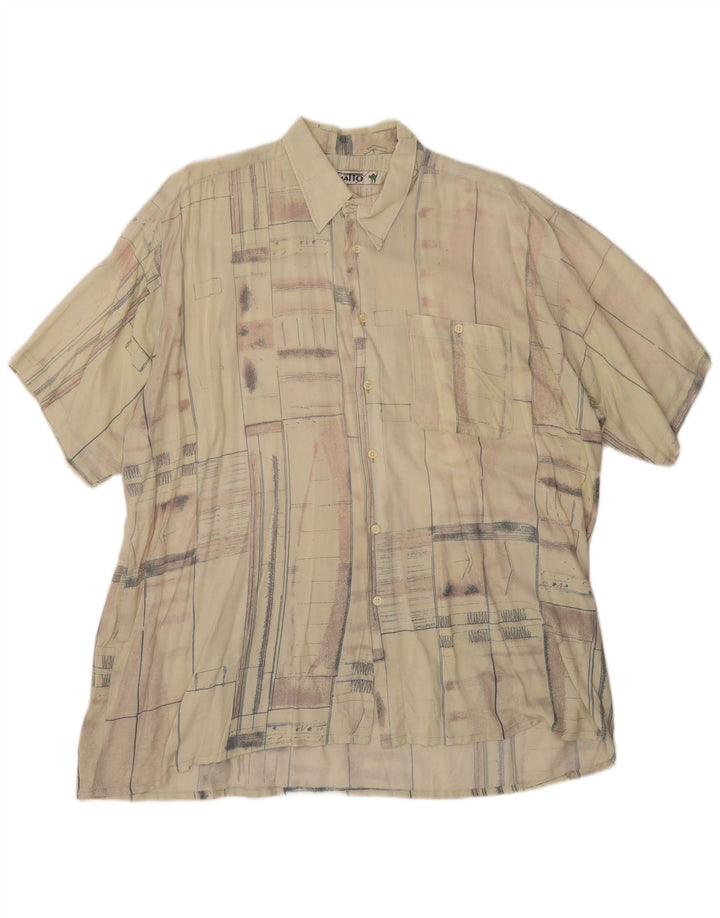 Camicia Vintage da Uomo a Maniche Corte XL Beige