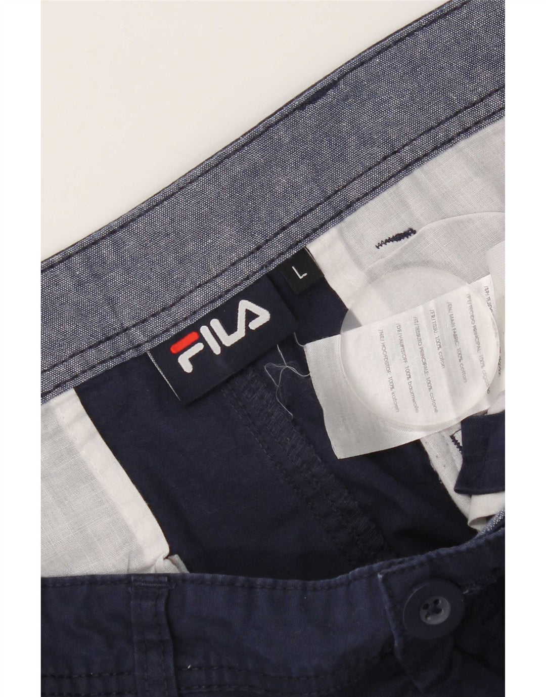Pantaloncini chino da uomo Fila grandi W34 in cotone blu navy