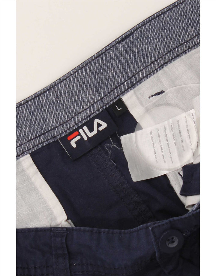 Pantaloncini chino da uomo Fila grandi W34 in cotone blu navy