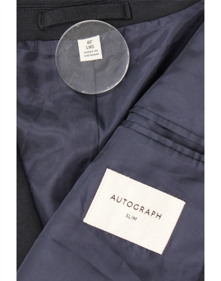 Giacca blazer slim fit autografa da uomo Marks & Spencer UK 48 4XL Blu navy