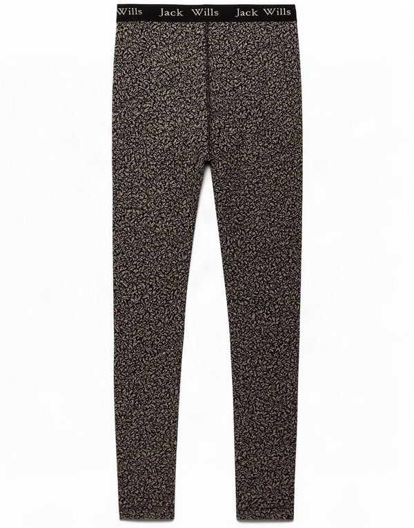 Jack Wills Leggings grafici da donna UK 12 Cotone floreale nero medio