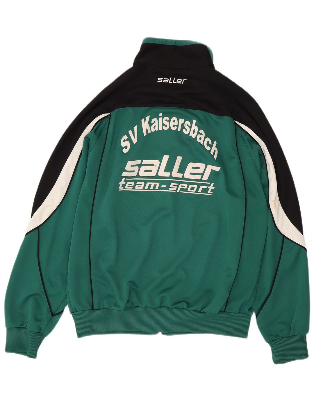Saller Giacca da tuta grafica da uomo di grandi dimensioni in poliestere color block verde