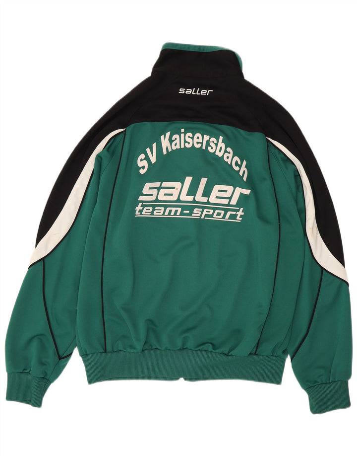 Saller Giacca da tuta grafica da uomo di grandi dimensioni in poliestere color block verde