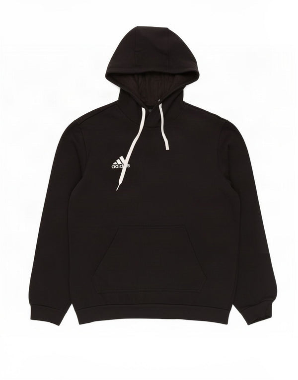 Felpa con cappuccio da uomo Adidas Small in cotone nero