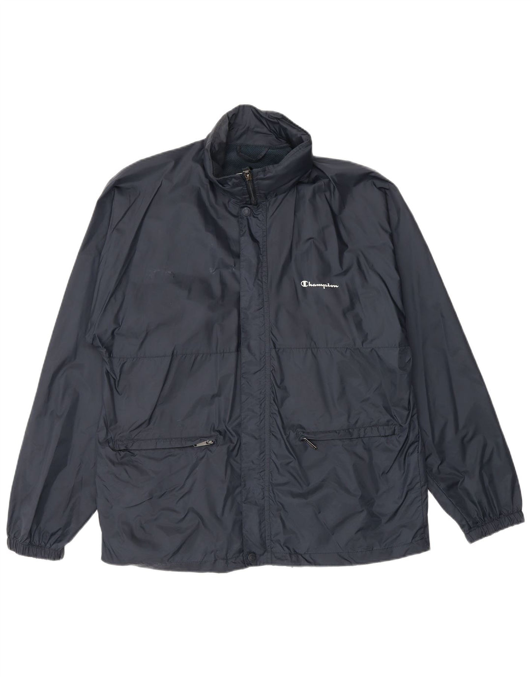 Giacca antipioggia con cappuccio da uomo Champion UK 36 Small Blu Navy Poliammide