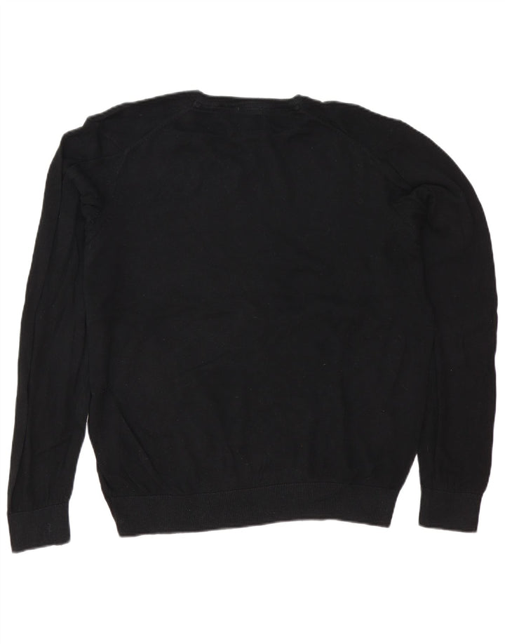 Maglione da uomo Marks & Spencer vestibilità regolare con scollo a V, grande cotone nero