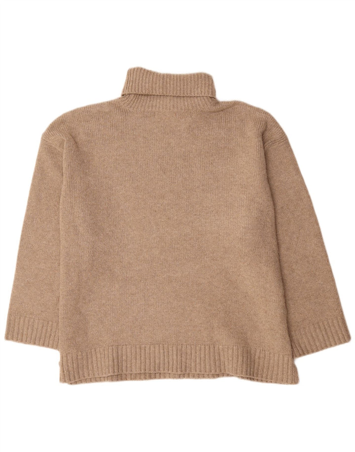 Maglione maglione oversize da donna Marks & Spencer con collo alto UK 18 XL Beige