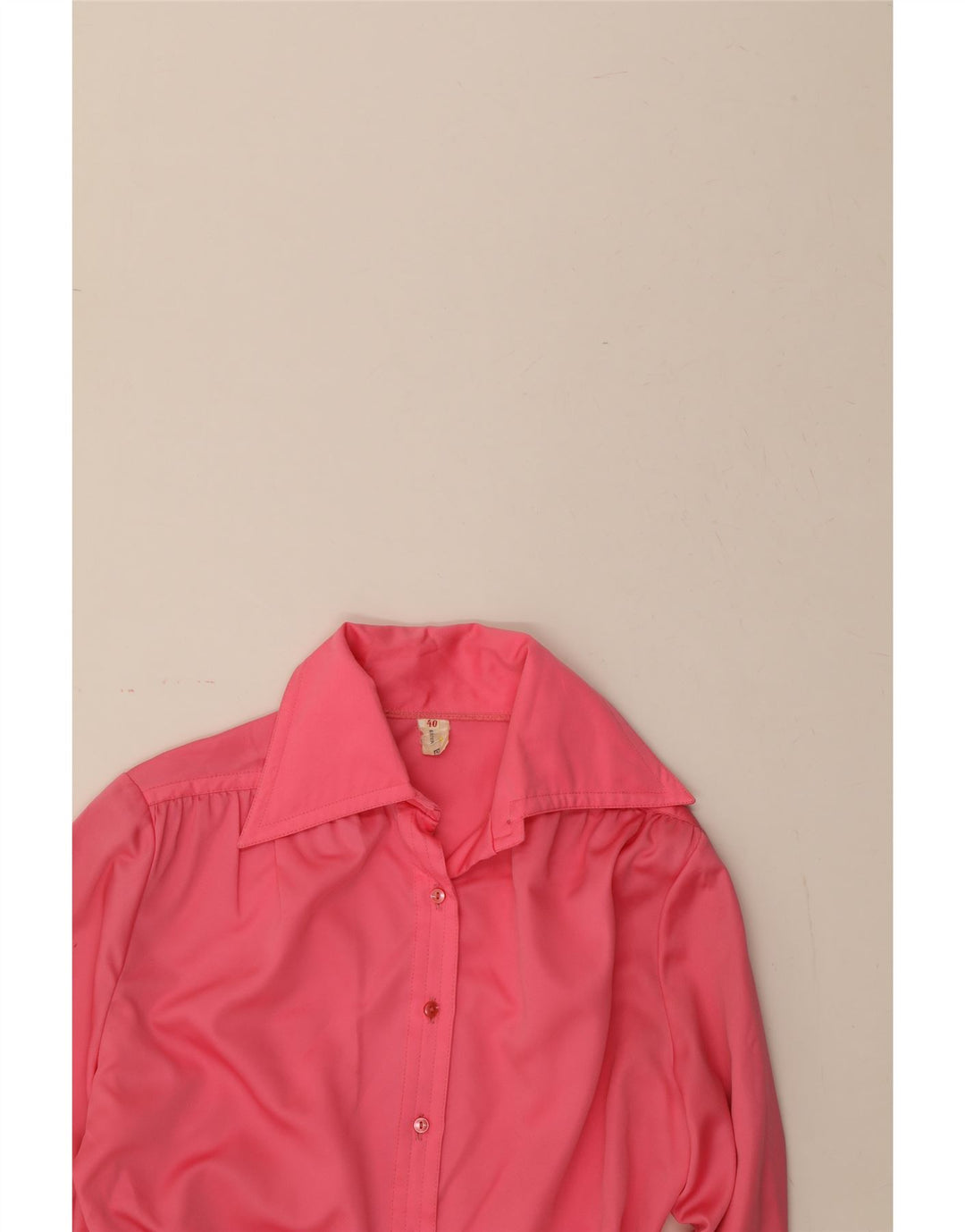 VINTAGE Womens Shirt Blouse EU 40 Medium Pink Polyester Vintage Vintage and Second-Hand Vintage from Messina Hembry 