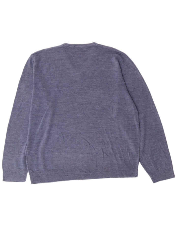 MARKS & SPENCER Maglione da uomo con scollo a V blu Harbour XL blu classico