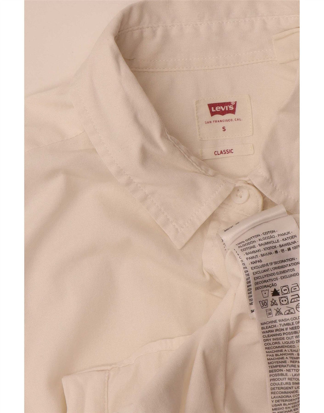Camicia Levi's da bambino Classic Fit 14-15 anni Small in cotone bianco