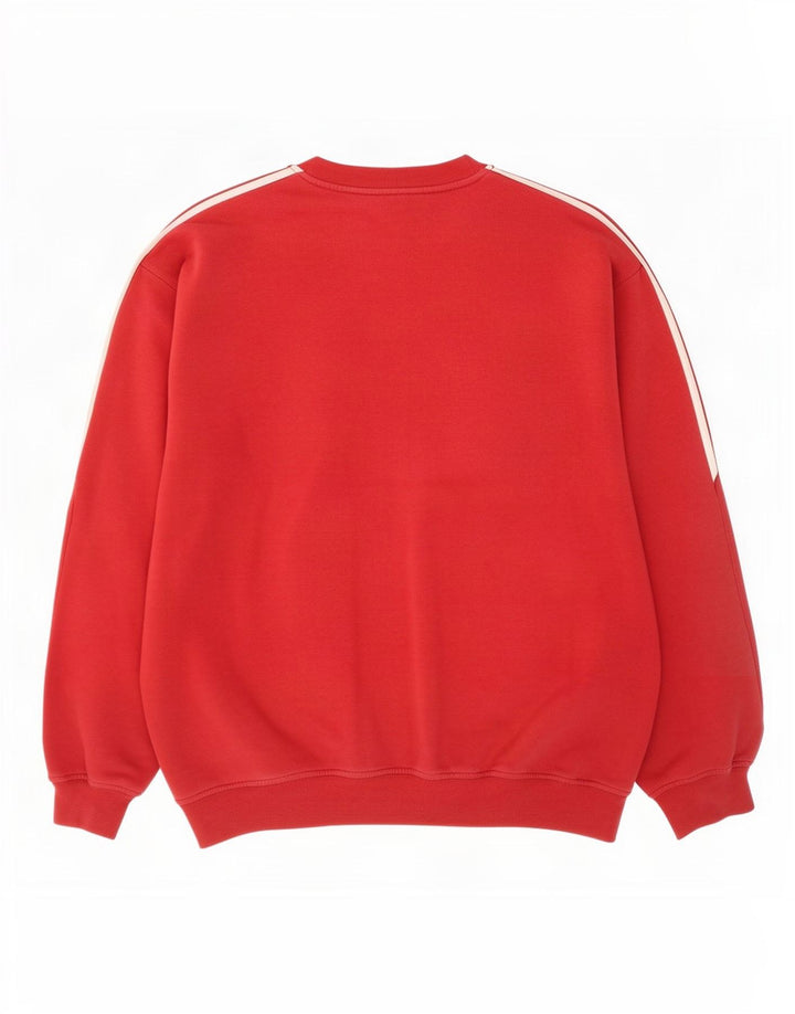 Felpa da uomo Adidas maglione UK 44/46 grande cotone rosso