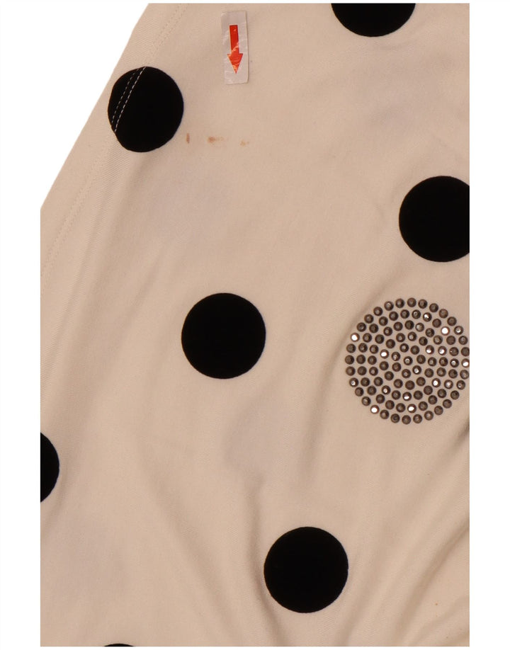 Top monospalla manica lunga donna Liu Jo IT 42 pois bianco medio