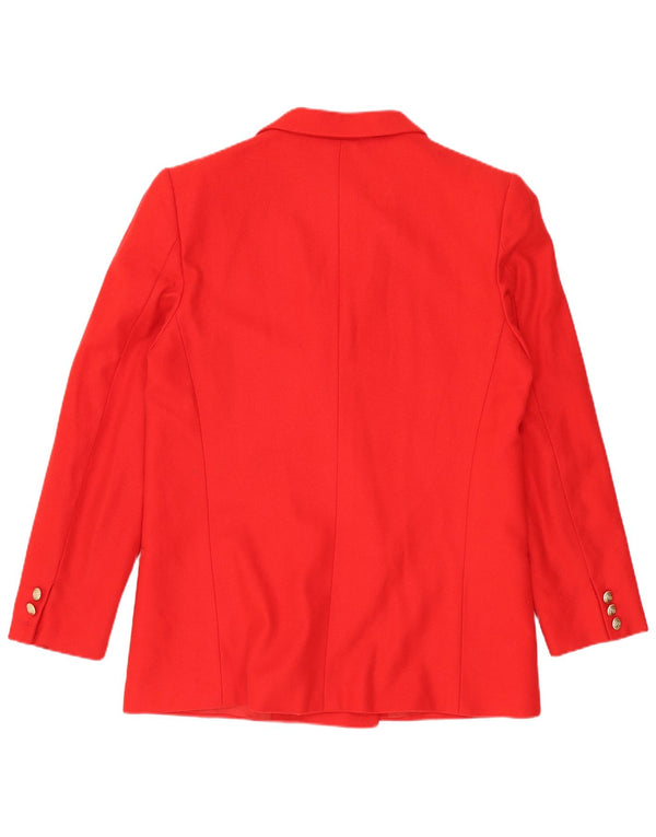 Giacca blazer doppiopetto vintage da donna UK 12 rossa media