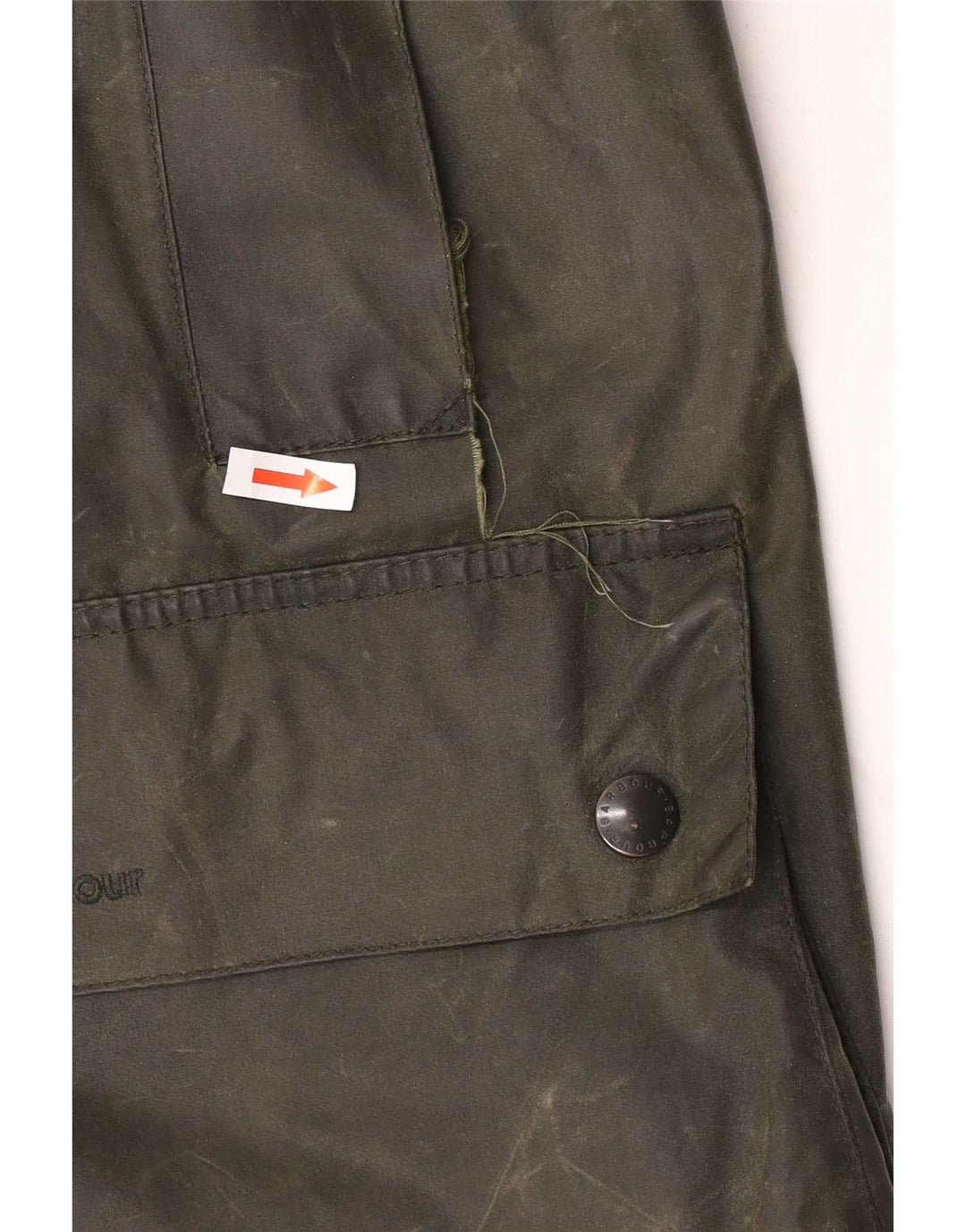 Giacca da uomo in cotone cerato vestibilità ampia con bordo Barbour EU 48 Cotone verde medio