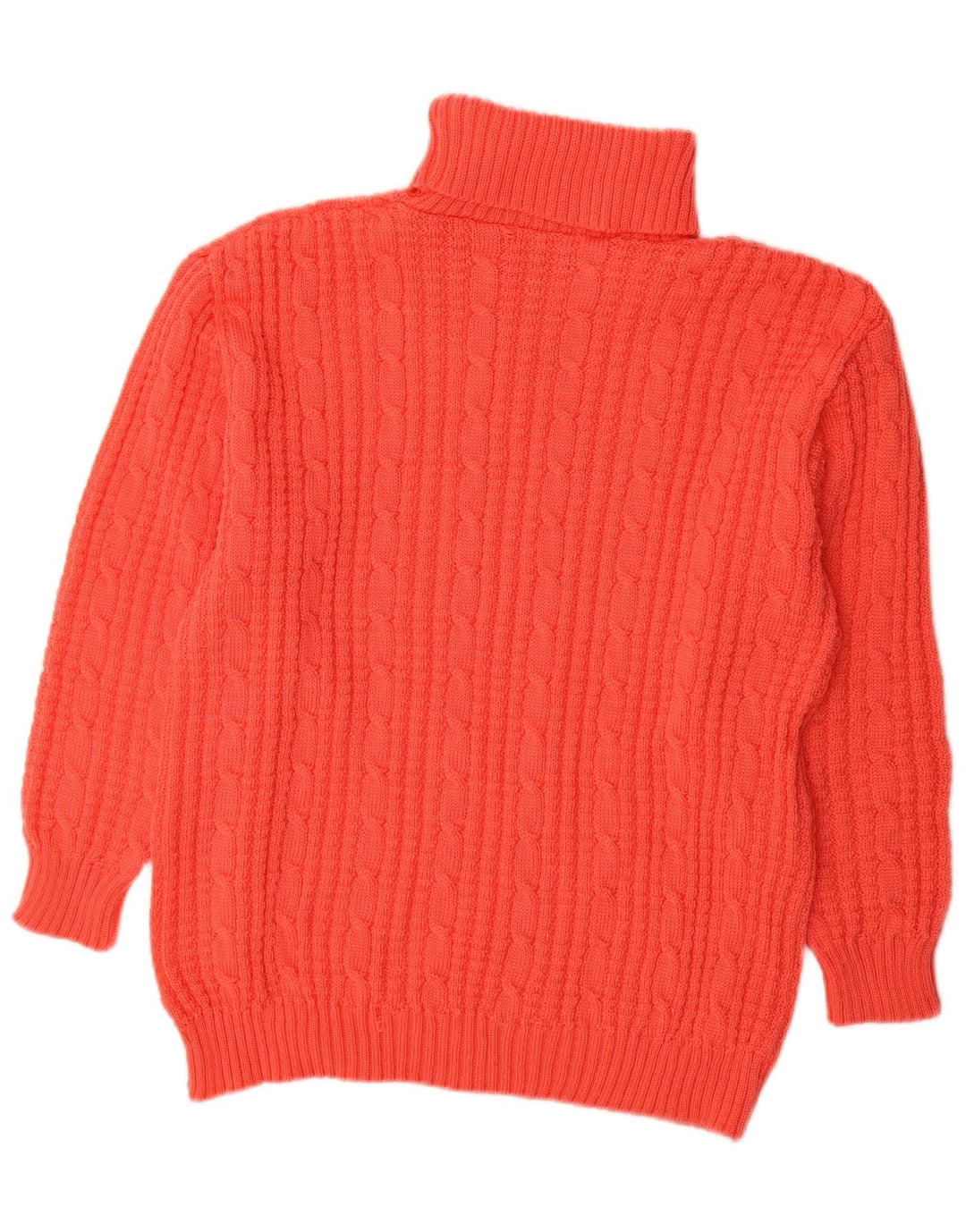 Maglione maglione vintage da donna con collo alto UK 16 grande rosso