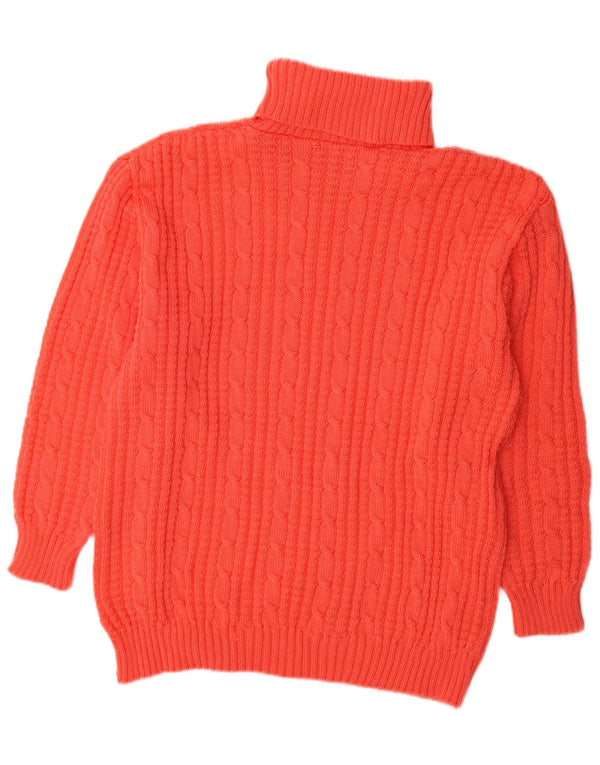 Maglione maglione vintage da donna con collo alto UK 16 grande rosso